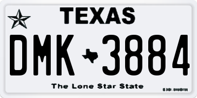 TX license plate DMK3884