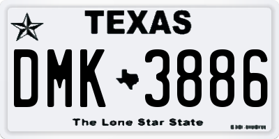 TX license plate DMK3886