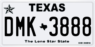 TX license plate DMK3888