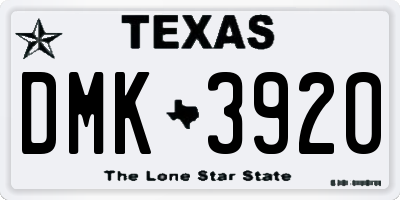 TX license plate DMK3920