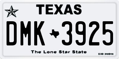 TX license plate DMK3925