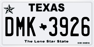 TX license plate DMK3926