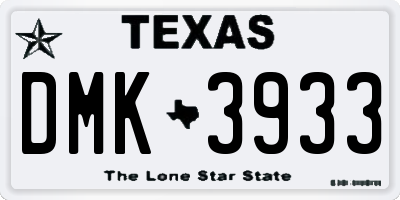 TX license plate DMK3933