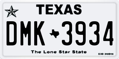 TX license plate DMK3934