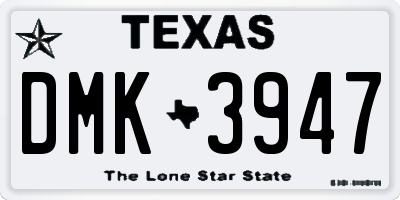 TX license plate DMK3947