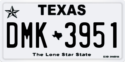 TX license plate DMK3951