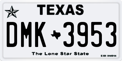 TX license plate DMK3953
