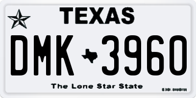 TX license plate DMK3960