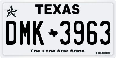 TX license plate DMK3963