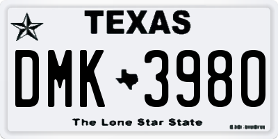 TX license plate DMK3980