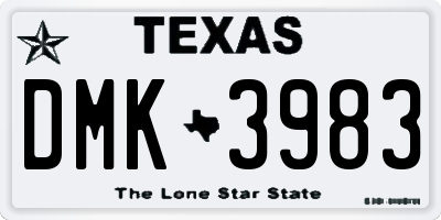 TX license plate DMK3983