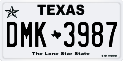 TX license plate DMK3987