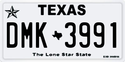 TX license plate DMK3991