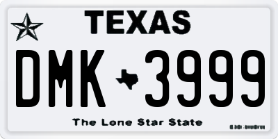 TX license plate DMK3999