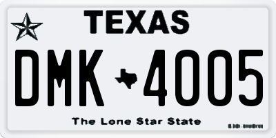 TX license plate DMK4005