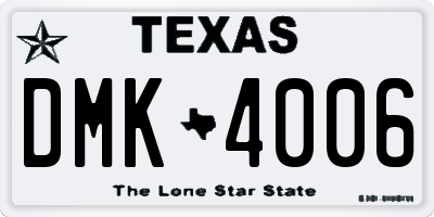 TX license plate DMK4006