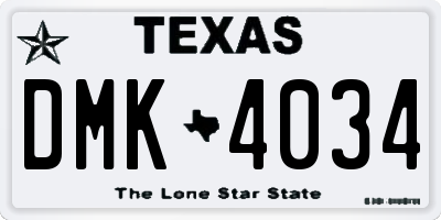 TX license plate DMK4034
