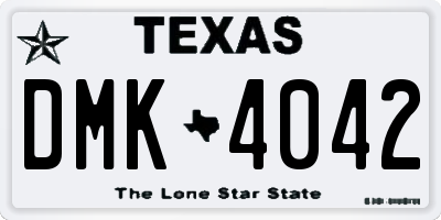 TX license plate DMK4042