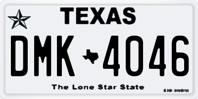 TX license plate DMK4046