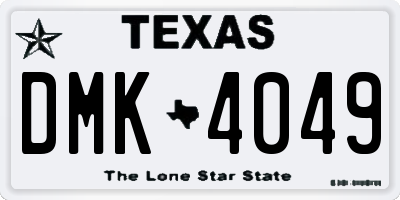 TX license plate DMK4049