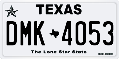 TX license plate DMK4053