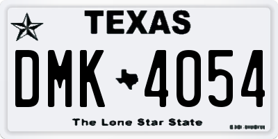 TX license plate DMK4054