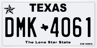 TX license plate DMK4061