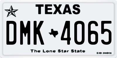 TX license plate DMK4065