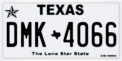 TX license plate DMK4066