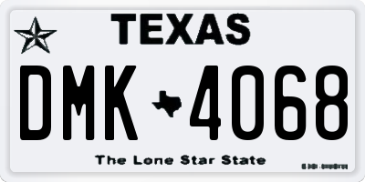 TX license plate DMK4068