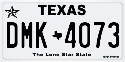 TX license plate DMK4073