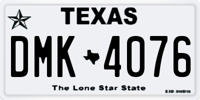 TX license plate DMK4076