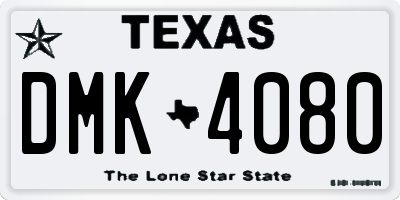 TX license plate DMK4080