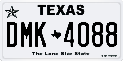 TX license plate DMK4088