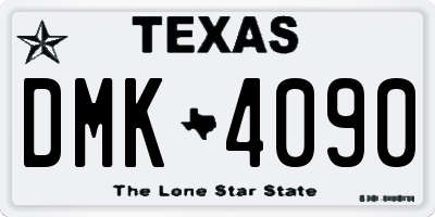 TX license plate DMK4090