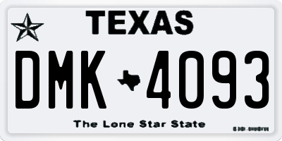 TX license plate DMK4093