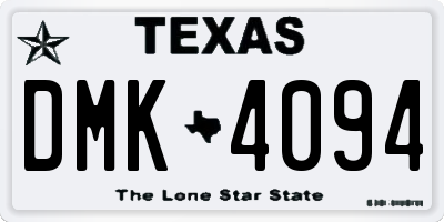 TX license plate DMK4094