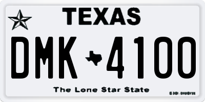 TX license plate DMK4100