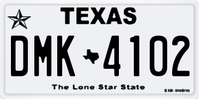 TX license plate DMK4102