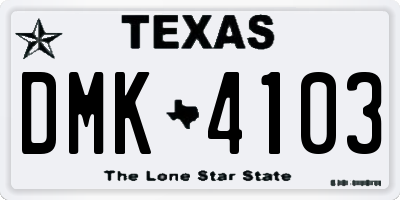 TX license plate DMK4103