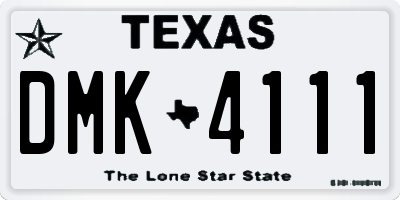 TX license plate DMK4111