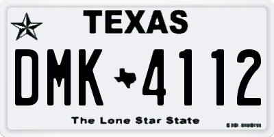 TX license plate DMK4112