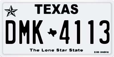 TX license plate DMK4113