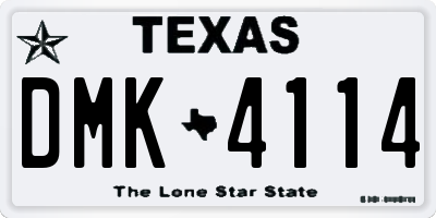 TX license plate DMK4114