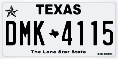 TX license plate DMK4115