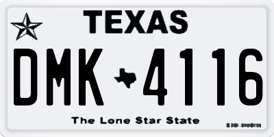 TX license plate DMK4116