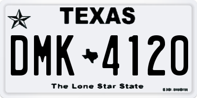 TX license plate DMK4120