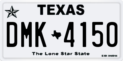 TX license plate DMK4150