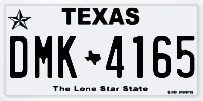 TX license plate DMK4165