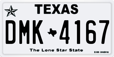 TX license plate DMK4167